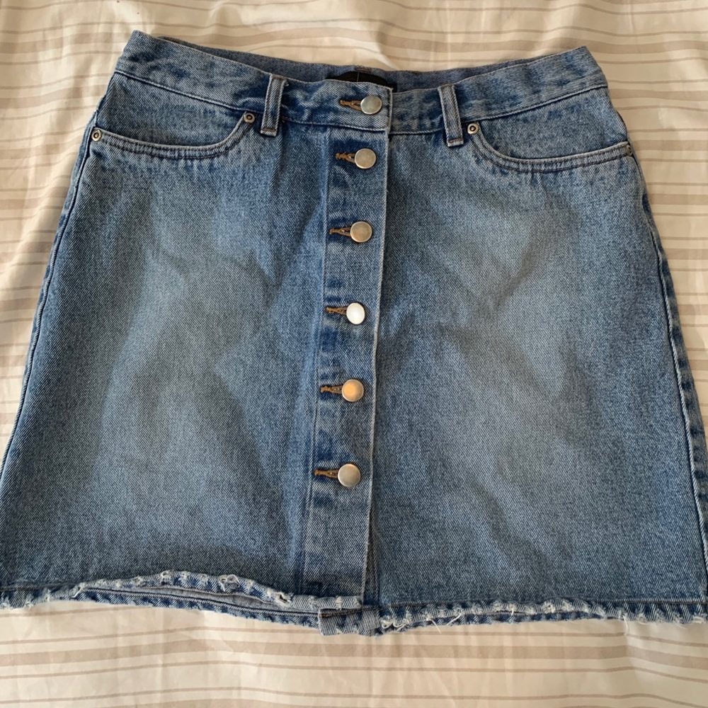 Denim High-waisted Mini Skirt